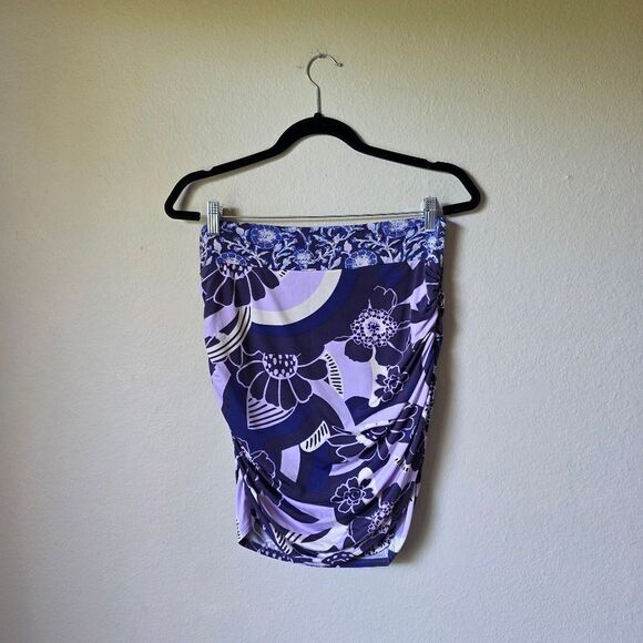 Free People Shes Something Else Purple Floral Print Mini Skirt Size Medium - Picture 3 of 6